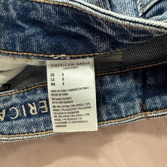 American Eagle Outfitters Ripped Blue Jean Shorts - Picture 2 of 4